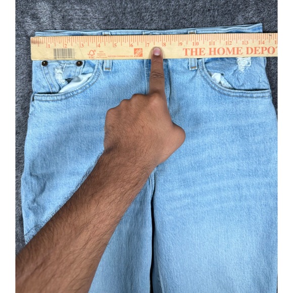 Abercrombie Fitch The 90s Straight Ultra High Rise Light Wash Jeans 27/4R - Picture 5 of 8